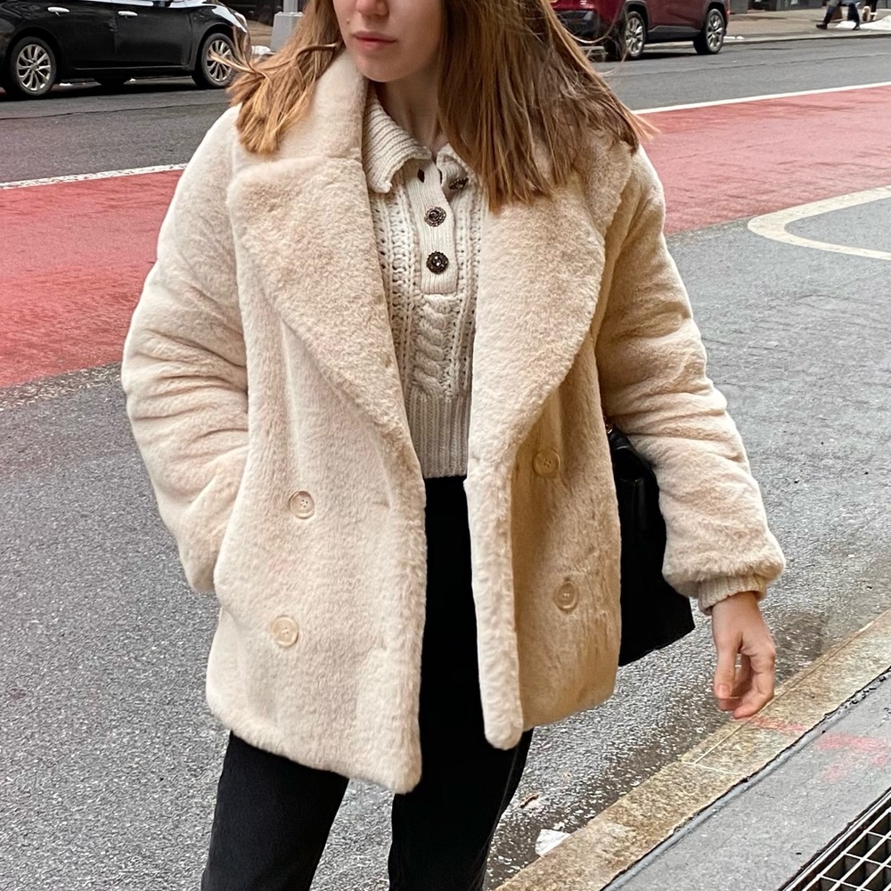 ASOS design oversized faux fur collared coat